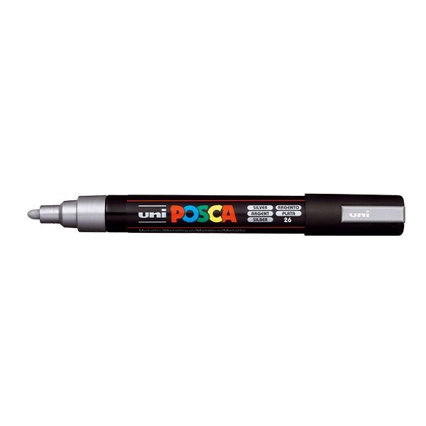 Posca Acrylic Paint Marker 1.8-2.5 mm Medium Tip Metallic Silver 