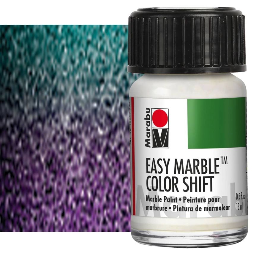 Marabu Easy Marble Metallic Teal-Silver-Red Paint, 15ml