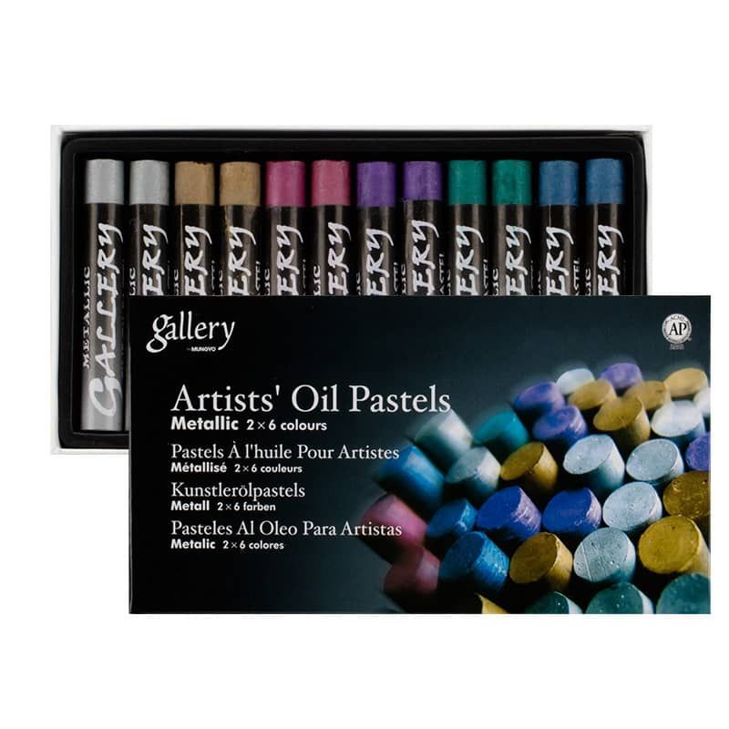 Mungyo Gallery Soft Oil Pastels, Metallic Colors, Set of 12