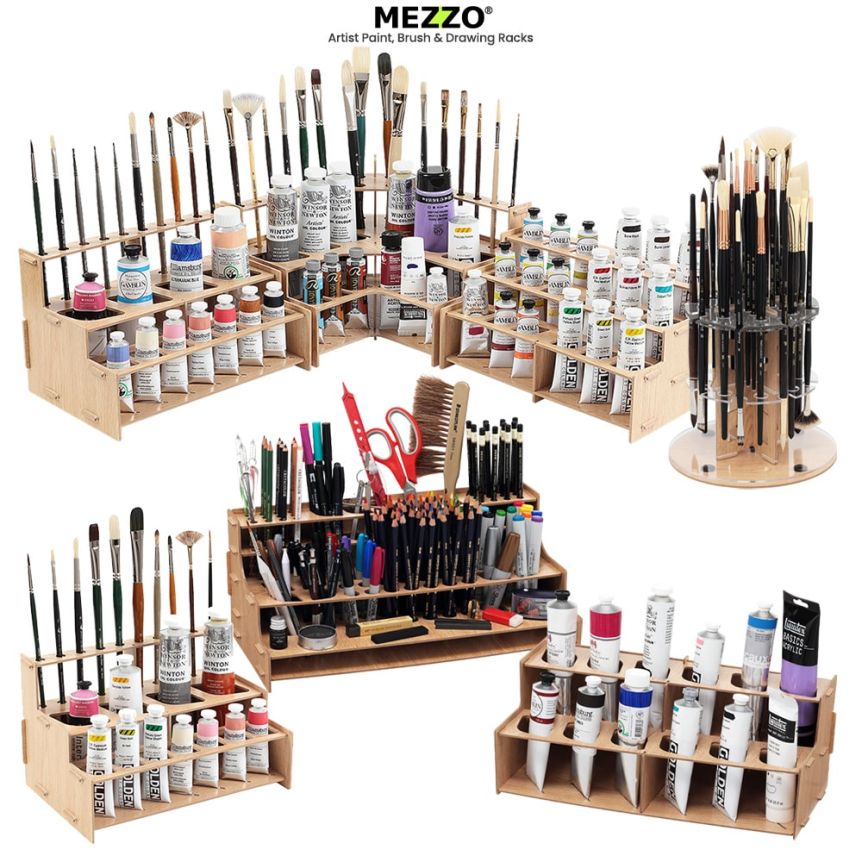 HG Art Concepts Artists Storage Chests - Premium Studio Organizer for Paint  Tubes, Brushes, Pecils, Markers, & More! - 3 Drawer & 4 Drawer 