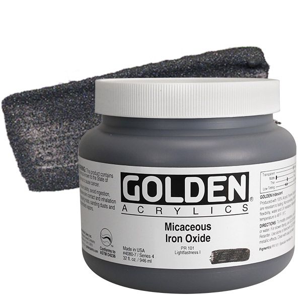 GOLDEN Heavy Body Acrylic 32 oz Jar - Micaceous Iron Oxide