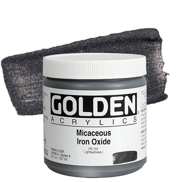 GOLDEN Heavy Body Acrylics - Micaceous Iron Oxide, 8oz Jar