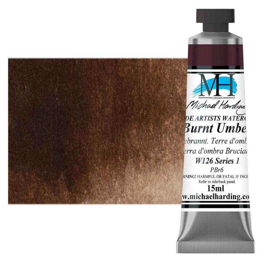 Michael Harding Watercolor - Burnt Umber, 15ml Tube