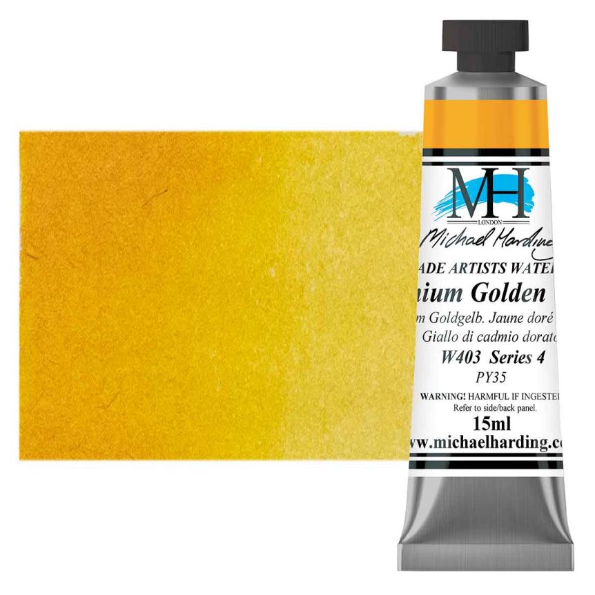 Michael Harding Watercolor - Cadmium Golden Yellow, 15ml Tube