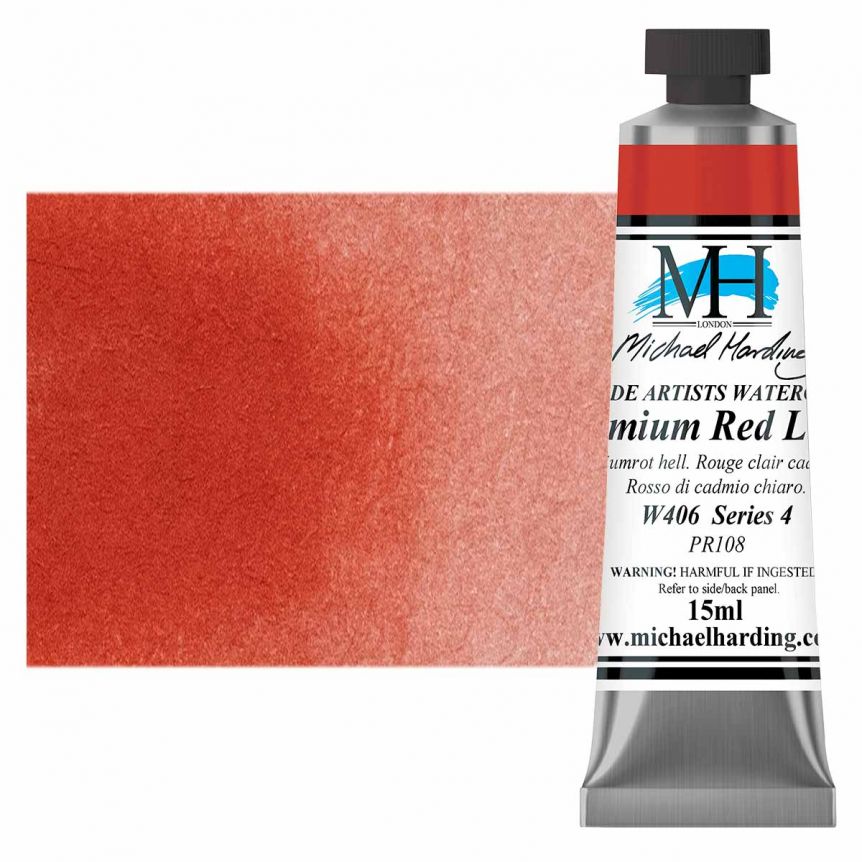 Michael Harding Watercolor - Cadmium Red Light, 15ml Tube
