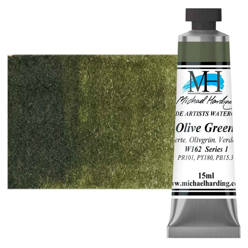 Michael Harding Watercolor - Olive Green, 15ml Tube