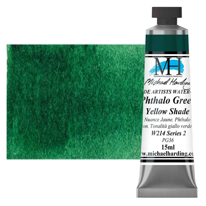 Michael Harding Watercolor - Phthalo Green Yellow Shade, 15ml Tube