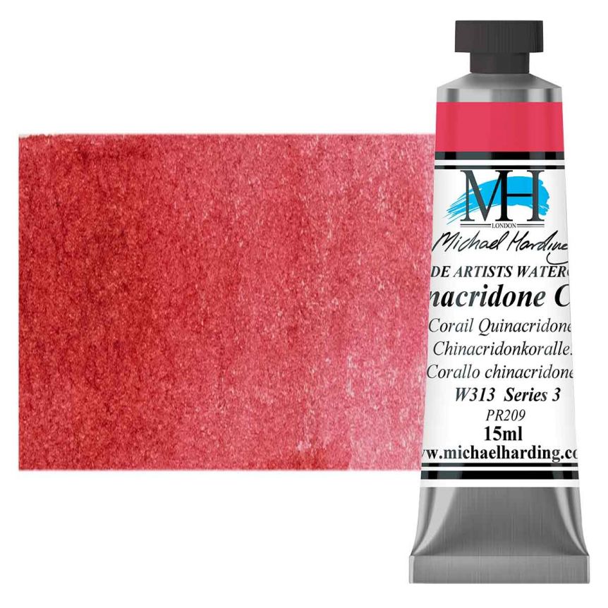 Michael Harding Watercolor - Quinacridone Coral, 15ml Tube