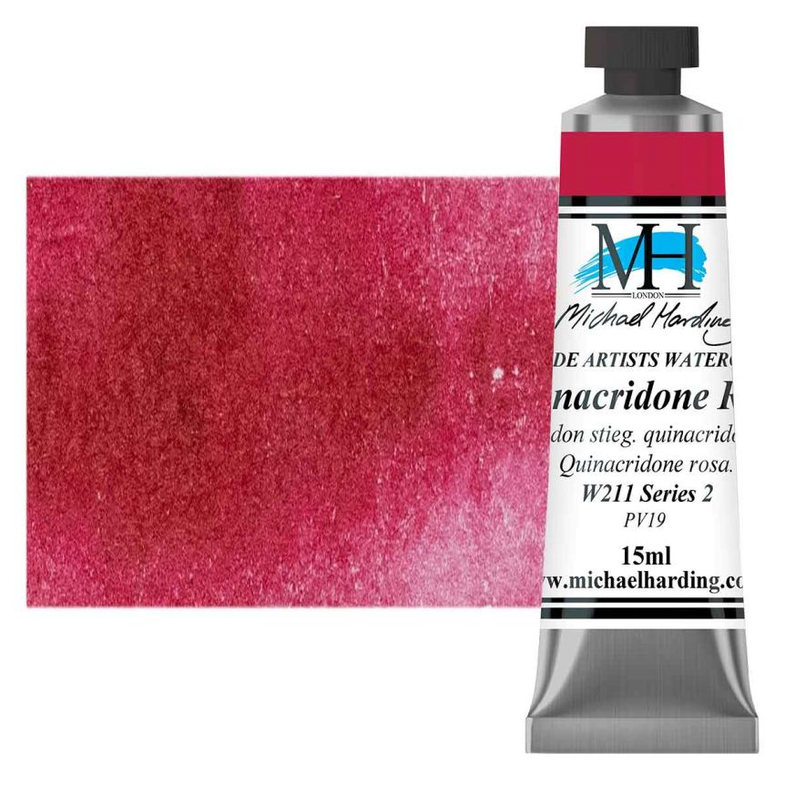 Michael Harding Watercolor - Quinacridone Rose, 15ml Tube