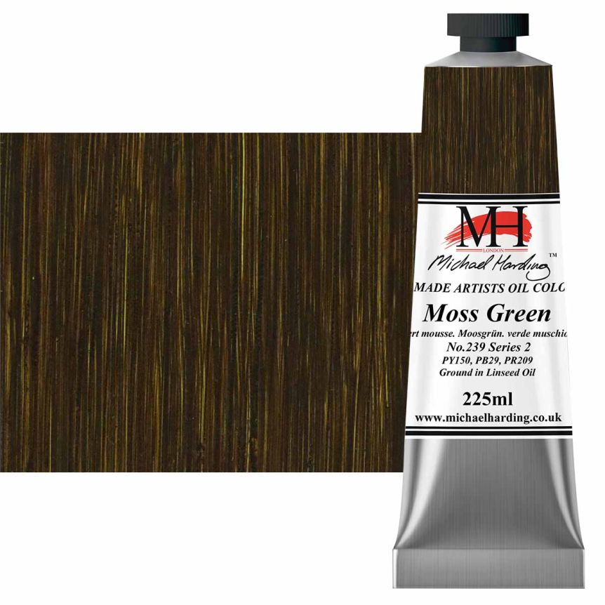 Michael Harding Oil Color - Moss Green, 225ml Tube