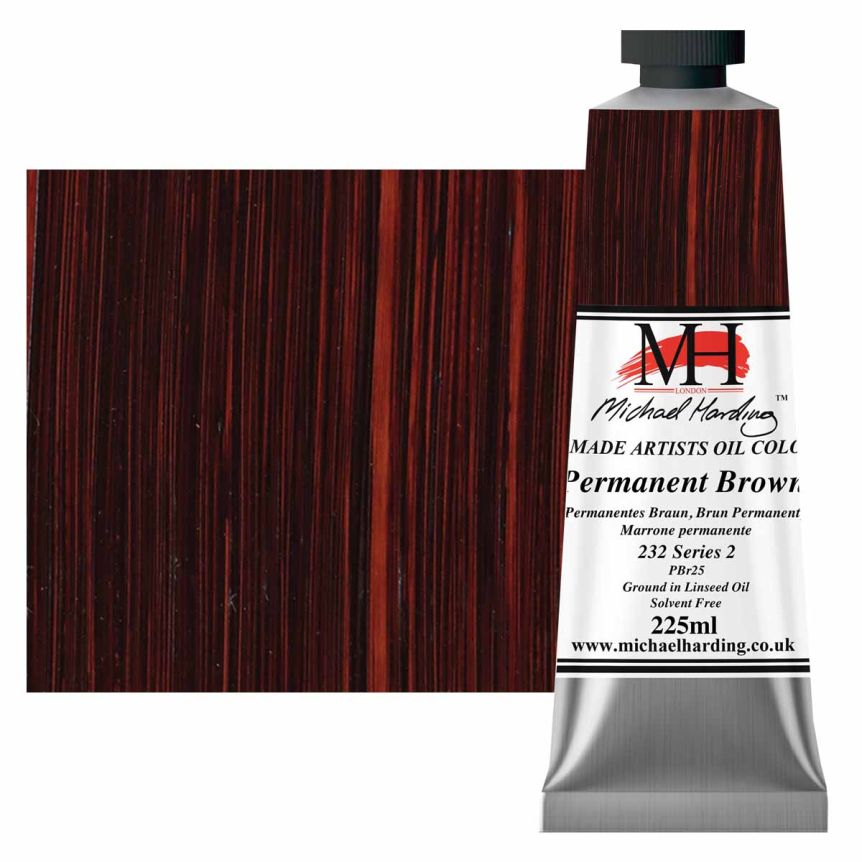 Michael Harding Oil Color - Permanent Brown, 225ml Tube
