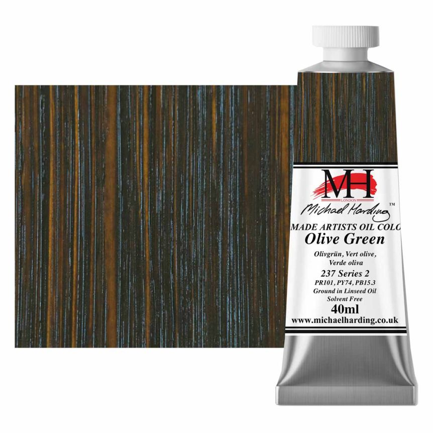 Michael Harding Oil Color - Olive Green, 40ml Tube