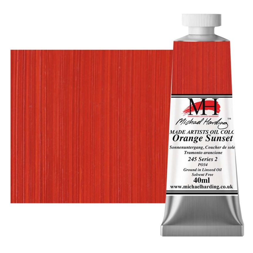 Michael Harding Oil Color - Orange Sunset, 40ml Tube