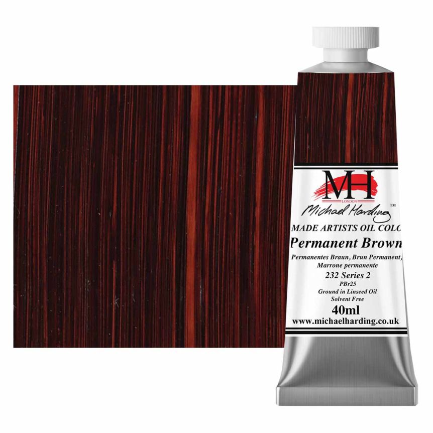 Michael Harding Oil Color - Permanent Brown, 40ml Tube