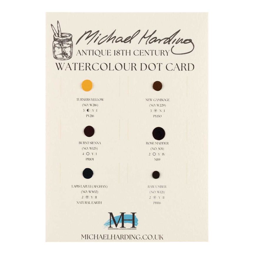 Michael Harding Watercolor - Antique 18th Century Masters, 6 Color Dot Card