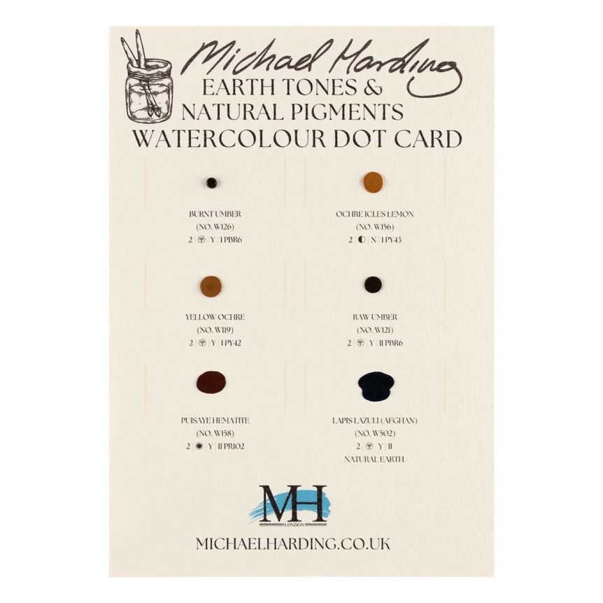 Michael Harding Watercolor - Earth Tones & Natural Pigment, 6 Color Dot Card