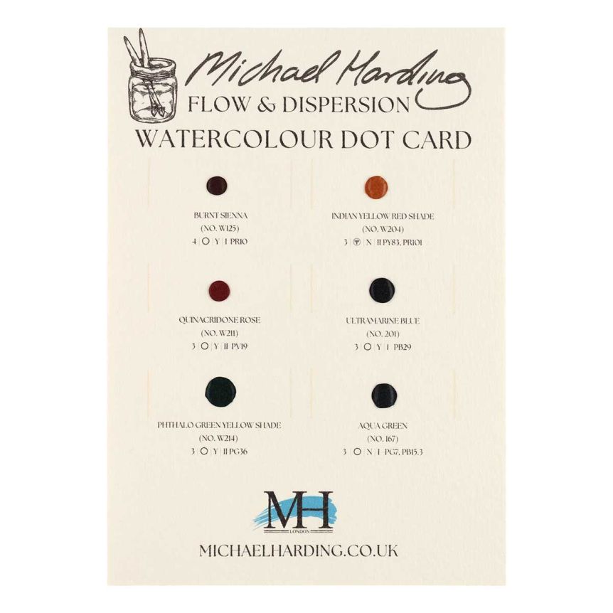 Michael Harding Watercolor - Flow & Dispersion, 6 Color Dot Card