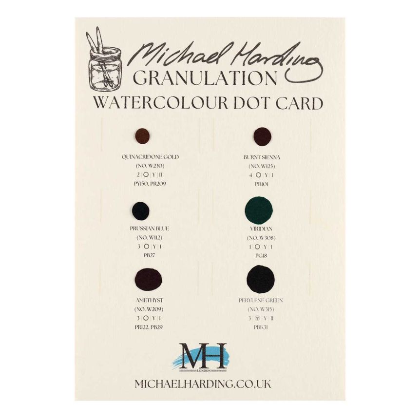 Michael Harding Watercolor - Granulation, 6 Color Dot Card