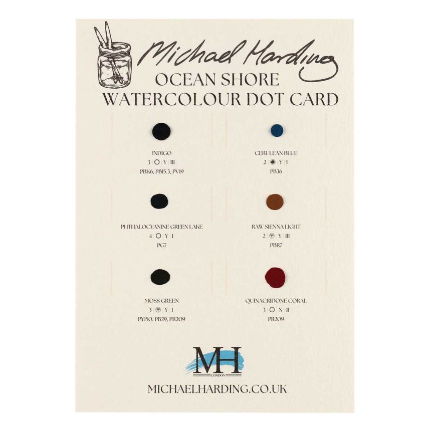 Michael Harding Watercolor - Ocean Shore, 6 Color Dot Card