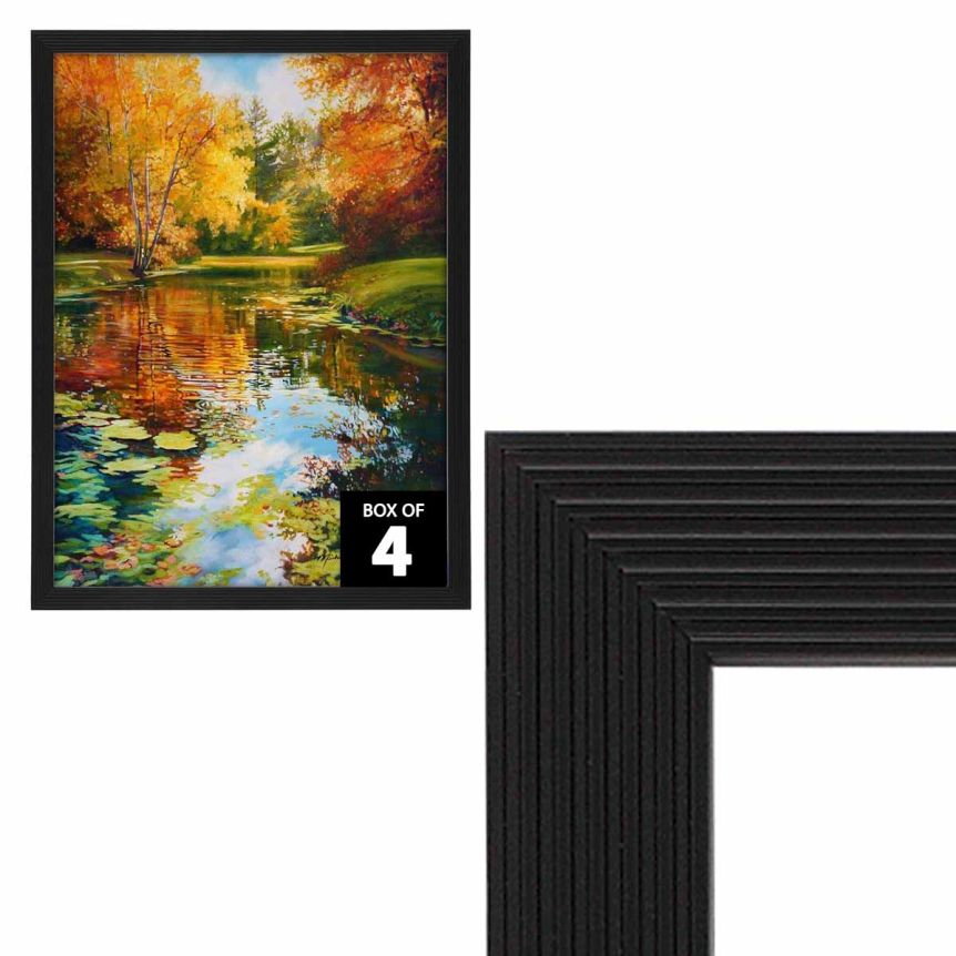 Millbrook Collection - Berlin Black Frame w/ Acrylic Glazing and Cardboard Backing 11"x14" (Box of 4)