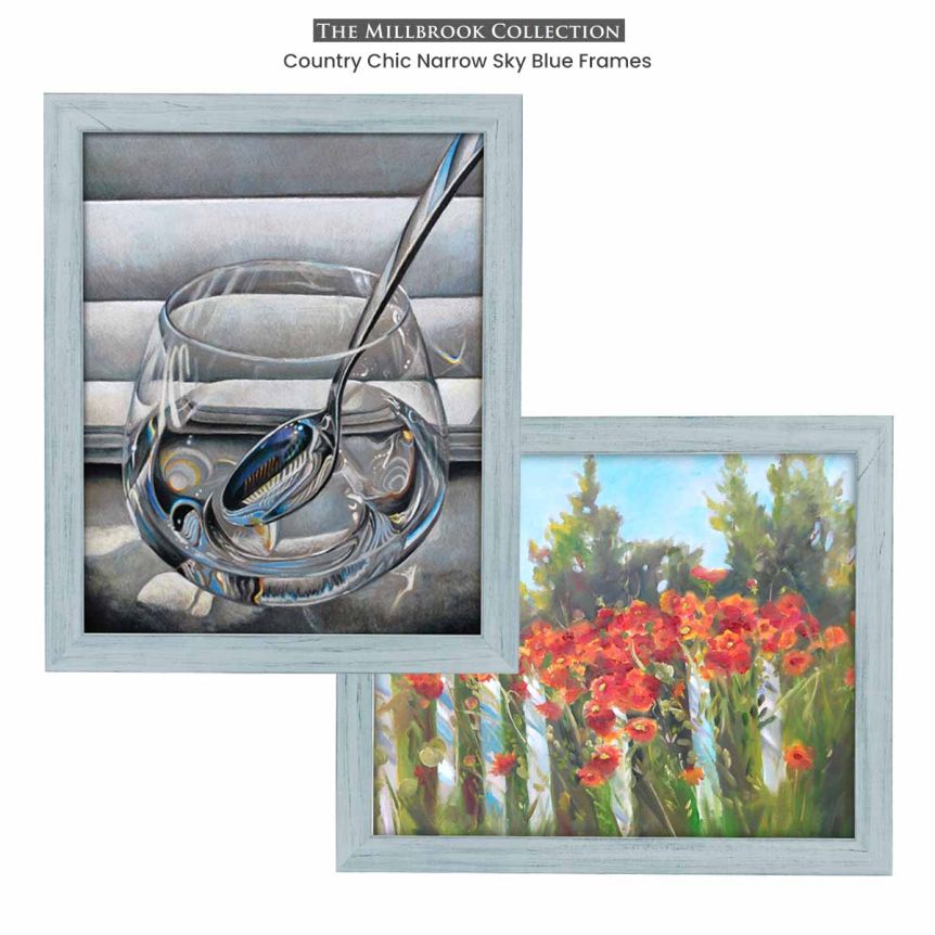 Country Chic Narrow Sky Blue Frames - Millbrook Collection