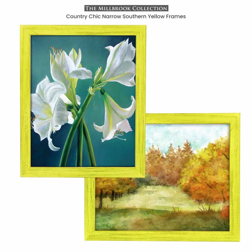 Country Chic Narrow Southern Yellow Frames - Millbrook Collection