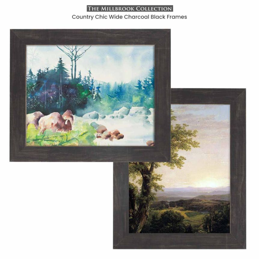 Country Chic Wide Charcoal Black Frames - Millbrook Collection