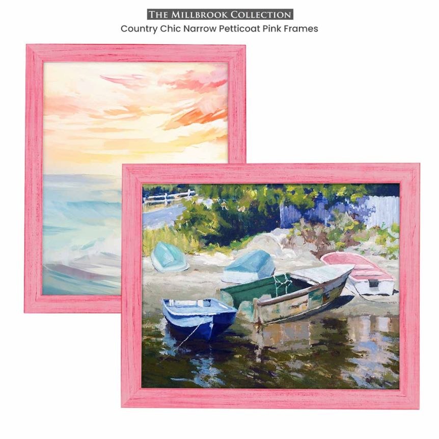 Country Chic Narrow Petticoat Pink Frames - Millbrook Collection