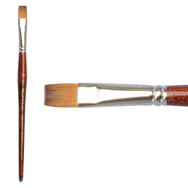 Mimik Kolinsky Synthetic Short Handled Brushes Flat #14 