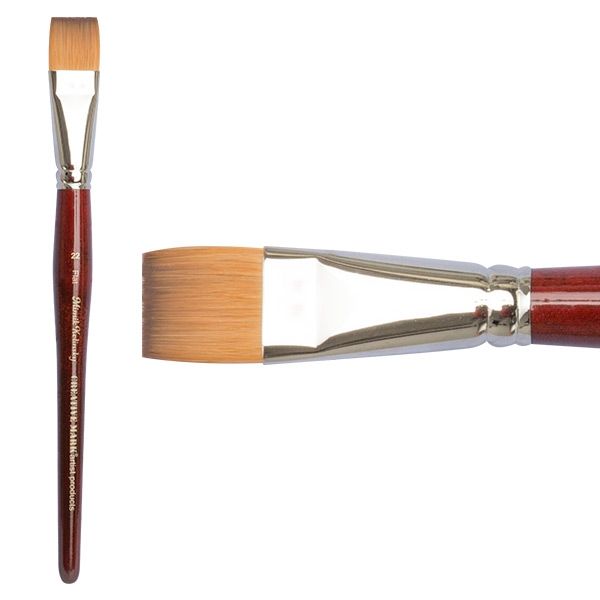 Mimik Kolinsky Synthetic Short Handled Brushes Flat #22