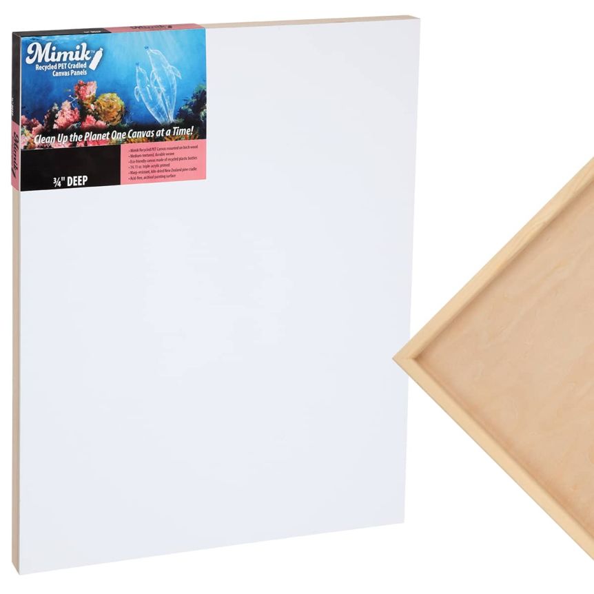 Mimik Recycled PET Cradled Canvas Wood Panel 3/4" Deep - 10"x20" (Single)