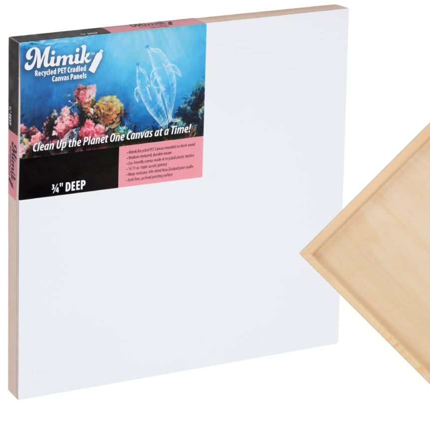 Mimik Recycled PET Cradled Canvas Wood Panel 3/4