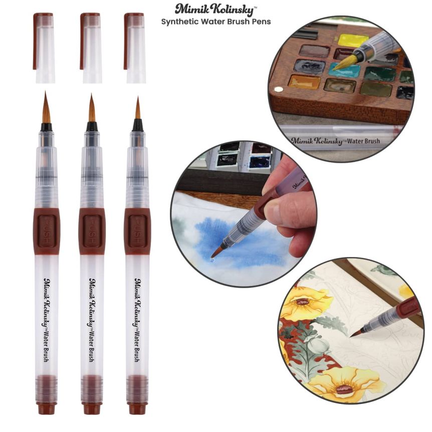 Mimik Synthetic Kolinsky Water Brush Pens