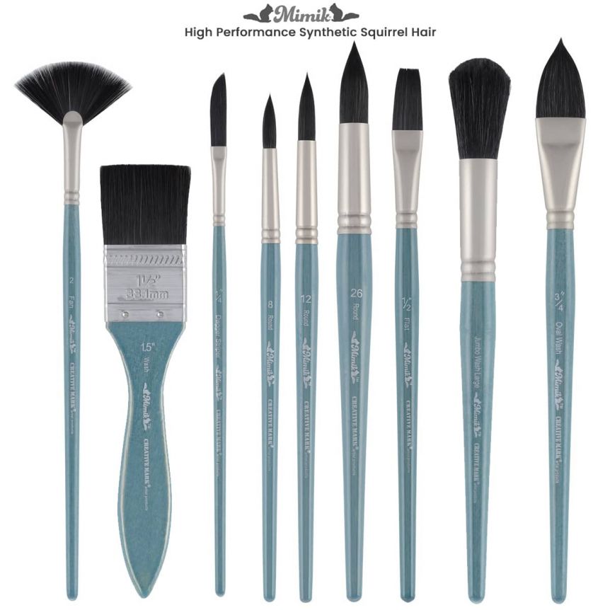 High Performance Synthetic Squirrel Hair Watercolor Brushes