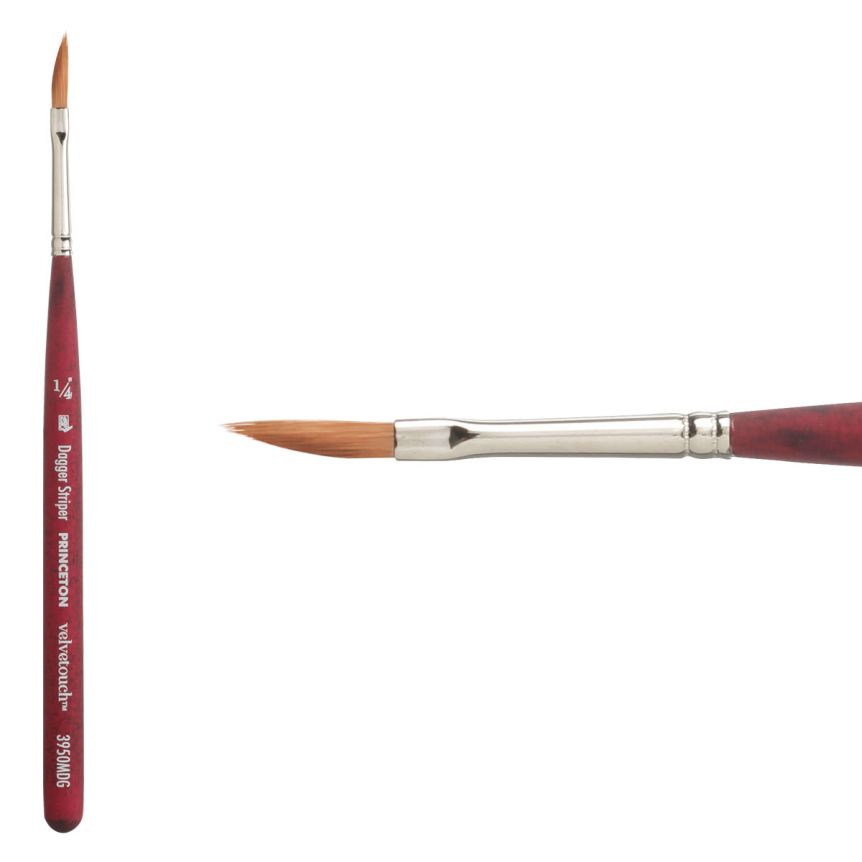 Princeton Velvetouch™ Series 3950 Synthetic Blend Brush 1/4" Mini Dagger Striper