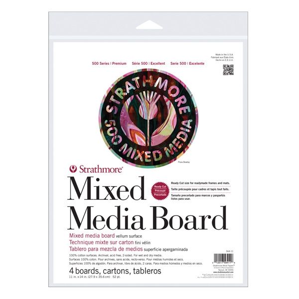 Strathmore 500 Series Mixed Media Board - Pack of 4 11x14"
