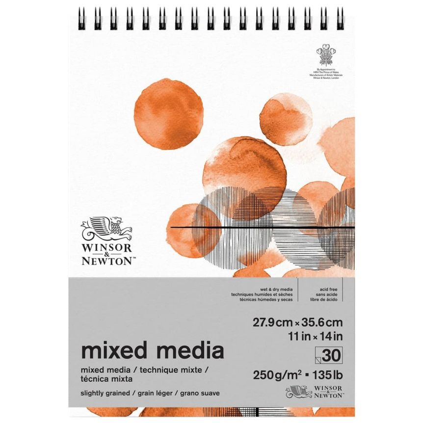 Winsor & Newton Mixed Media 135 lb Spiral 11x14 Pad 30-Sheets