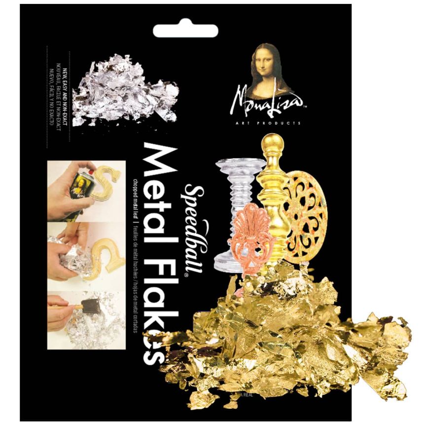 Speedball Mona Lisa Gold Leafing Metal Flakes 3 grams - Gold