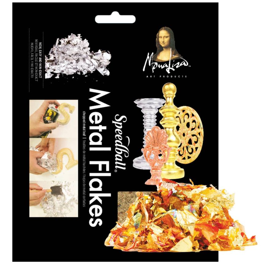 Speedball Mona Lisa Gold Leafing Metal Flakes 3 grams - Variegated