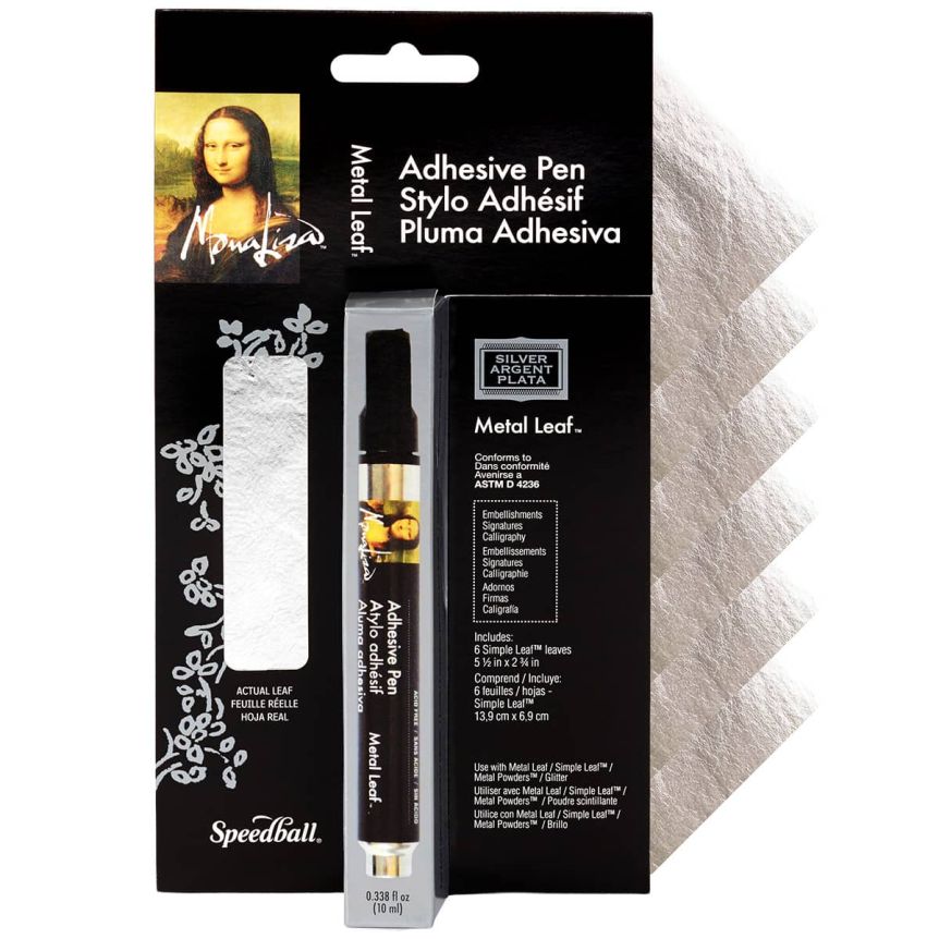 Speedball Mona Lisa Gold Leafing Simple Leaf & Adhesive Pen - Silver