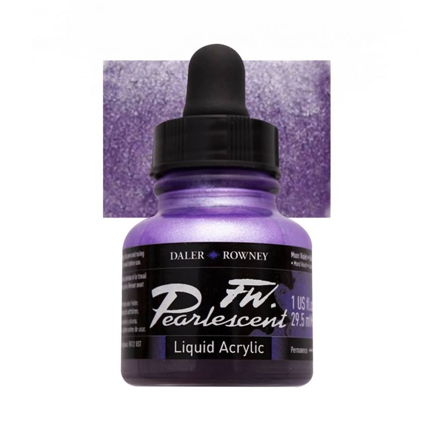 Daler-Rowney F.W. Pearlescent Acrylic Ink 1 oz Bottle - Moon Violet