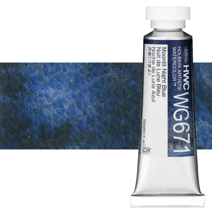 Holbein Artists' Granulating Watercolor - Moonlit Night Blue, 15ml Tube