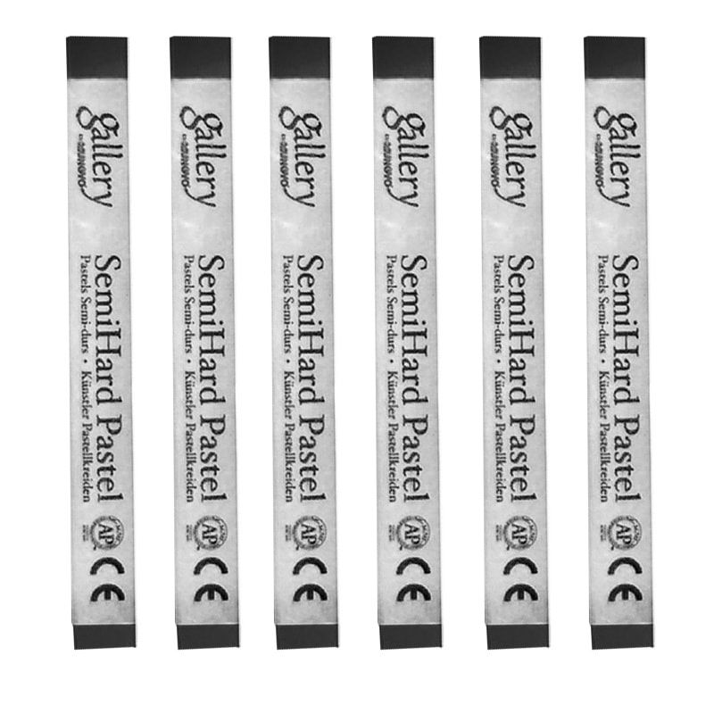 Mungyo Gallery Semi-Hard Pastels Black (Box of 6)