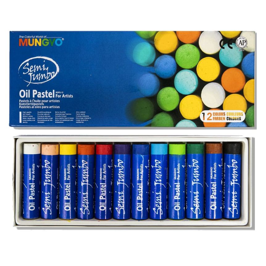 Mungyo Gallery Semi-Jumbo Oil Pastels Set of 24, Assorted Colors