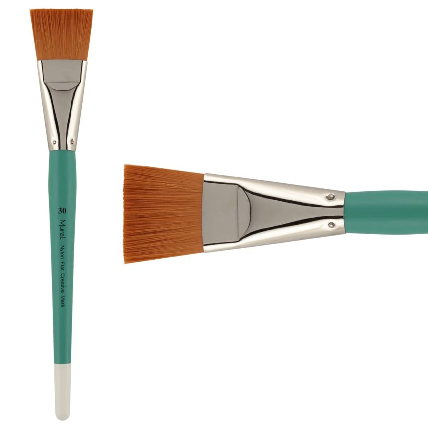 Golden Taklon Synthetic Long Handle Mural Brush, #30 Flat