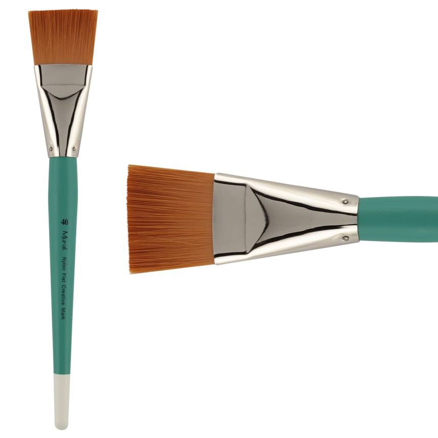Golden Taklon Synthetic Long Handle Mural Brush, #40 Flat