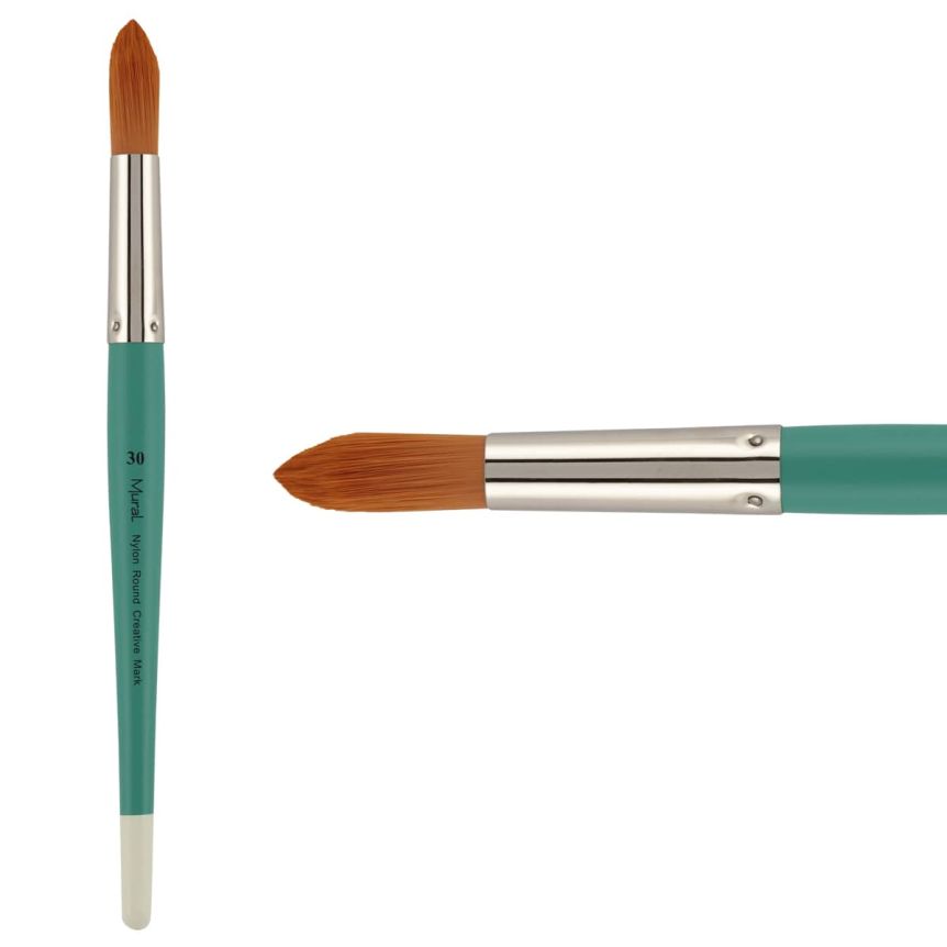 Golden Taklon Synthetic Long Handle Mural Brush, #30 Round