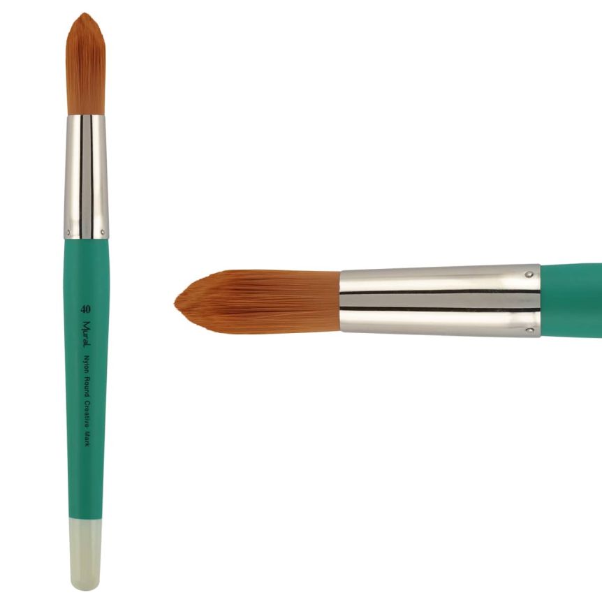 Golden Taklon Synthetic Long Handle Mural Brush, #40 Round
