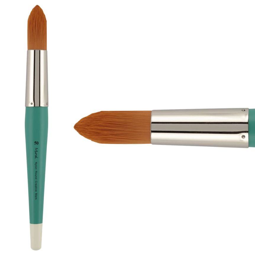 Golden Taklon Synthetic Long Handle Mural Brush, #50 Round