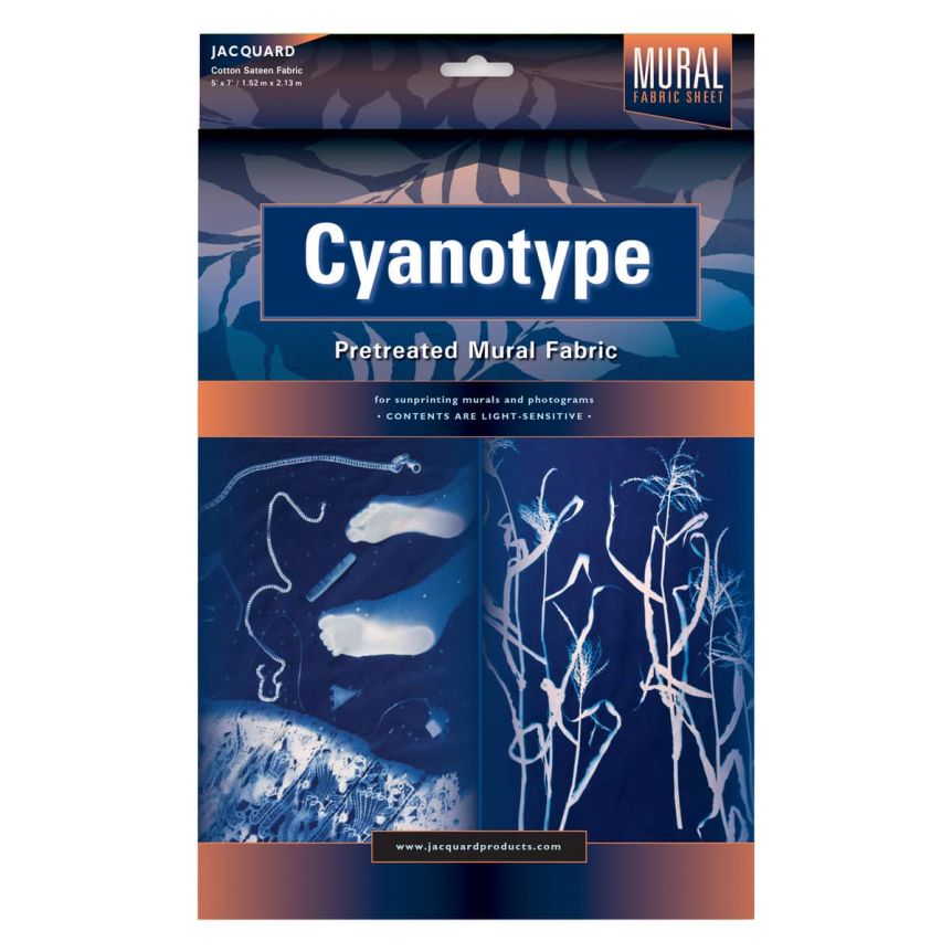 Jacquard Cyanotype Sun Printing Mural Fabric, 5x7ft